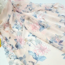 HLQON высокое качество с цветочным принтом шифоновая ткань мягкая удобная одежда ткань для женщин летнее платье, юбка по метру