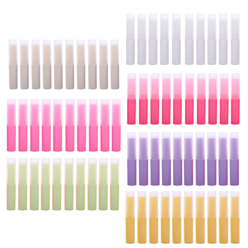 Pack of 10 Lip Balm Container Empty Lipstick Lipgloss Refillable Chapstick Tubes with Top Cap for Travel 4ml - Size 1.5 x 8.3 cm