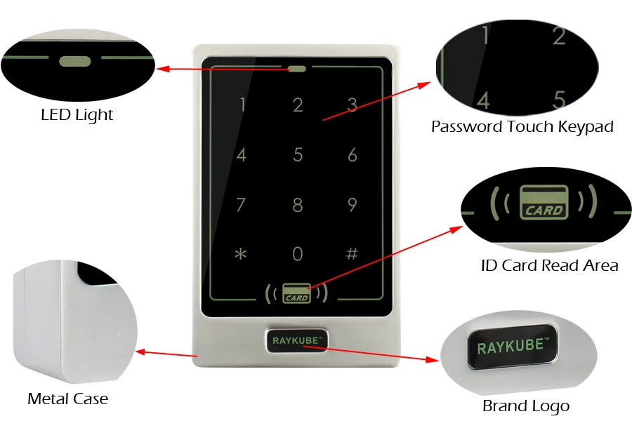 RAYKUBE RFID система контроля доступа двери DIY комплект с Электронный магнитный замок 12 В 3A блок питания сенсорная клавиатура доступа