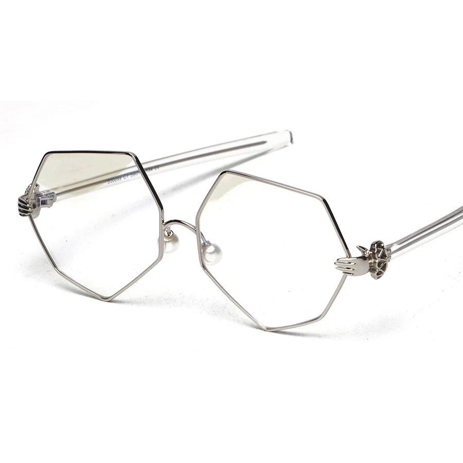 mimiyou Polygon Hand Decorate Eyewear Retro Optical Women Men Reading