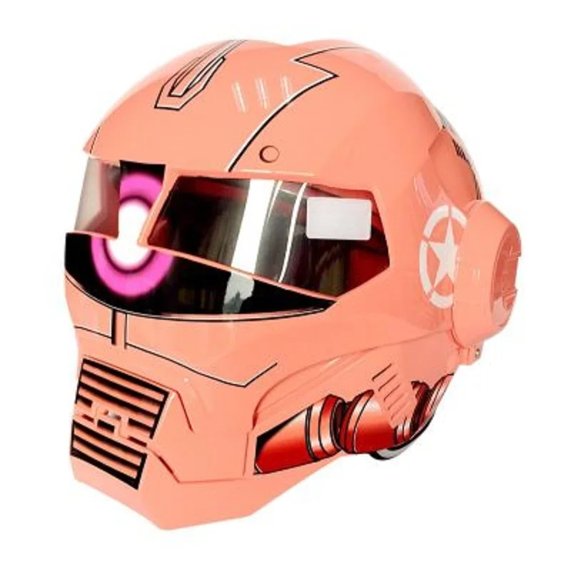 

MASEI 610 IRONMAN motorcycle helmet Casque motocross half helmets Personality open face helmet Trend Cycle Race helmet Pink Cool