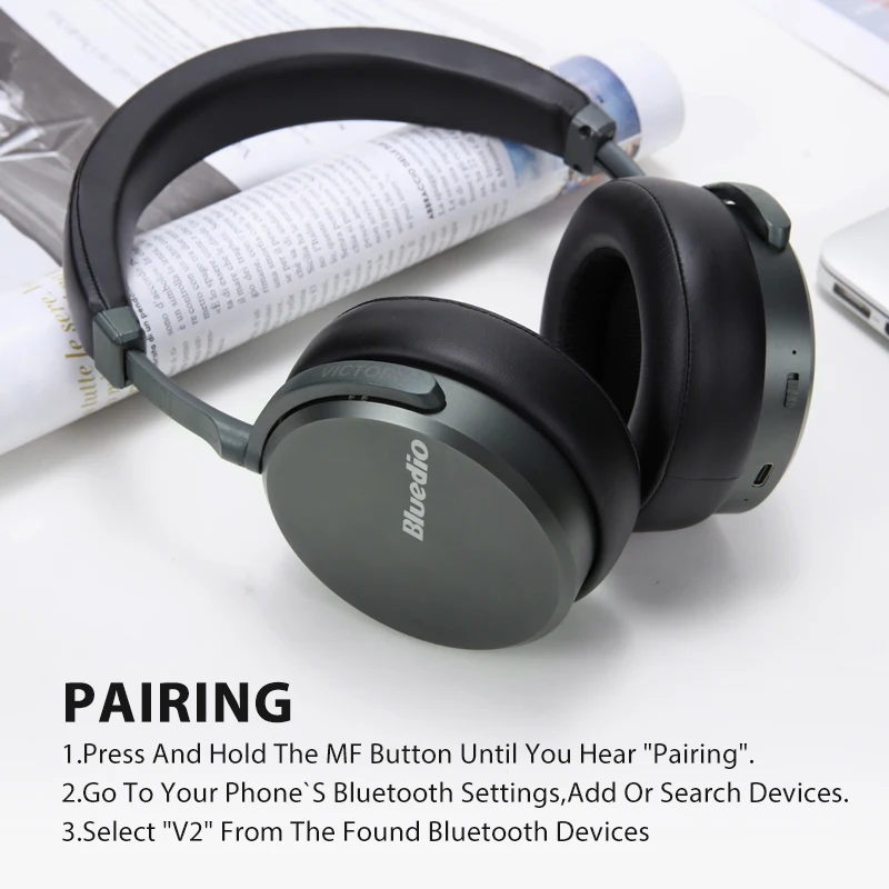 Bluedio V2 Bluetooth headphones Wireless headset PPS12 drivers with microphone high-end headphone for phone and music