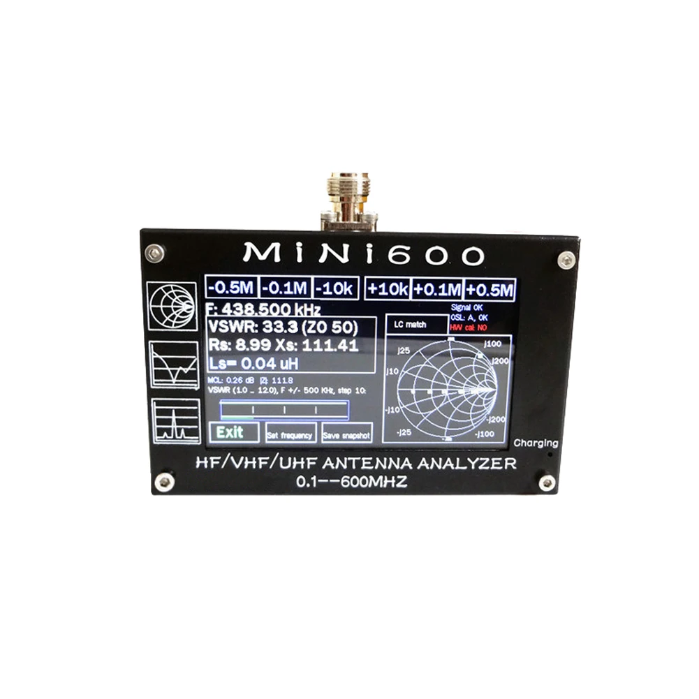 

MINI600 HF VHF UHF Tool LCD Display SWR Meter Home Counter Antenna Analyzer Technical Touch Screen Radio Electric 0.1-600MHZ