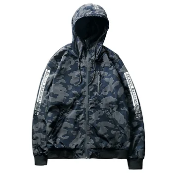 

New Men Camouflage Bomber Jacket 2019 Spring Autumn Hooded Jackets Men Hip Hop Hoodies Coat Male Casual Streetwear Outerwear