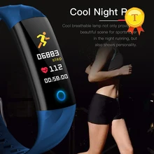 Цвет умный дышащий свет смарт-браслет крови кислородный спортивный браслет для фитнеса монитор сердечного ритма вызов/SMS напоминание для xiaomi