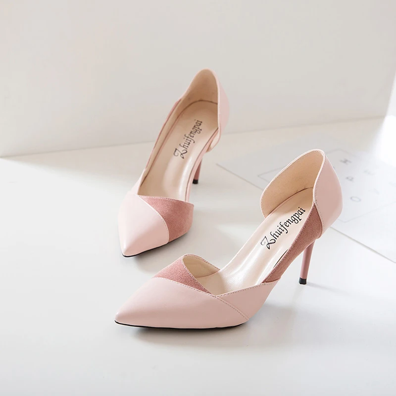 

2018 summer new pink gentle high heels Korean fashion pointed high heels temperament sexy high heels