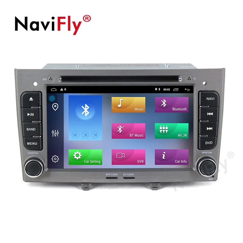 Discount Navifly! 2G+32G Android 9.1 2din Car dvd radio audio GPS Navigation for PEUGEOT 308 2007-2013,408 2011-2014 car Stereo Head Unit 1
