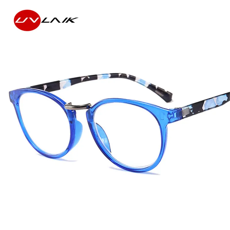 

UVLAIK Spring Hinge Cat Eye Reading Glasses Frame Women Vintage Printed Legs Presbyopic Eye Prescription Eyeglasses Frames