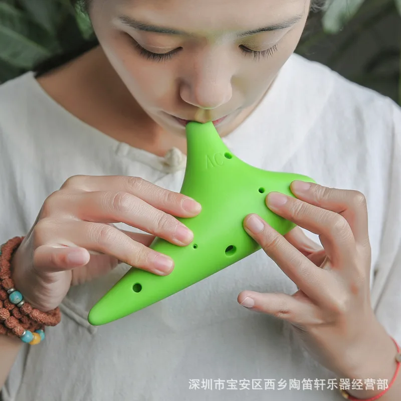 Пластиковые детские игрушки ocarina 12 hole ocarina alto C пластиковая Смола дом: студенты начинающие ocarina