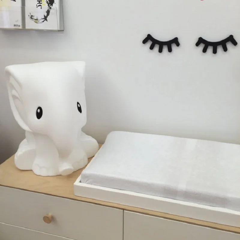 Hot Sale Cute Cartoon 3D Wooden Smile Eyelashes Sticker For Baby Bedroom DIY Decoration Toys Decor