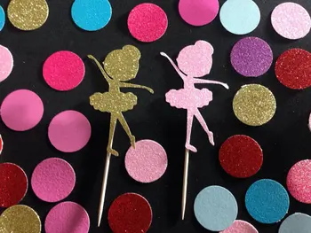 

glitter Ballerina Party Cupcake Toppers Engagement Bachelorette birthday Wedding Bridal Shower food picks