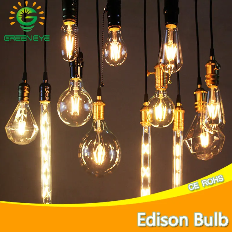 

10pcs 220V Vintage LED Edison Filament Bulb E27 E14 Retro Lamp Glass Bulb Candle Light Lampada Ampoule Bombilla Lampe Zarovka