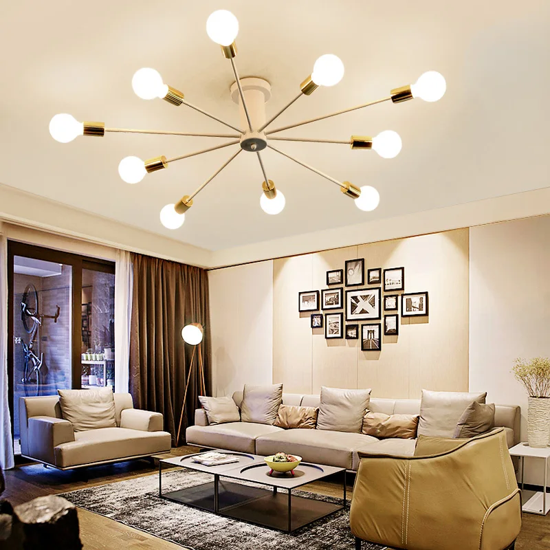 

E27 10 Heads simple modern ceiling lamps Mediterranean master iron study lamp creative personality FG302