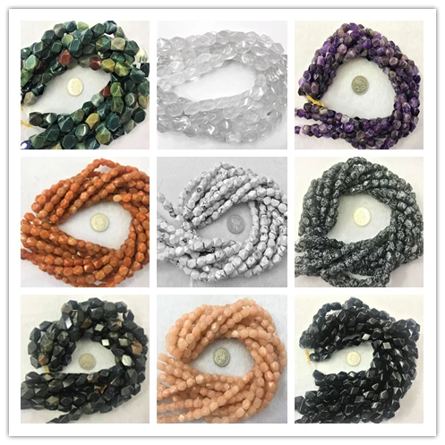 

Natural Cubic Faceted Mookaites,Jaspers,Aventurines,Quartzs,Amethysts Semi Precious Beads Strand 15 inches Wholesale For DIY
