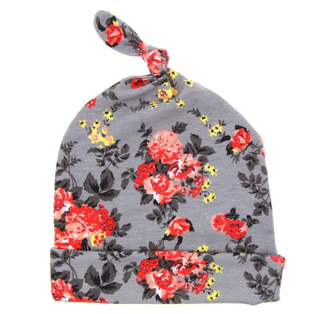 

1PC 6 Colors Newborn Swaddle 100% Soft Cotton Baby Unisex Beanie Hat Floral Knotted Hat Hospital Coming Home Cap Hot