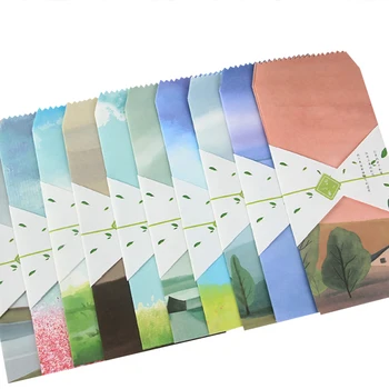

100pieces/lot Watercolor poetry envelope kawaii birthday envelopes letterhead office writing paper paty invitation