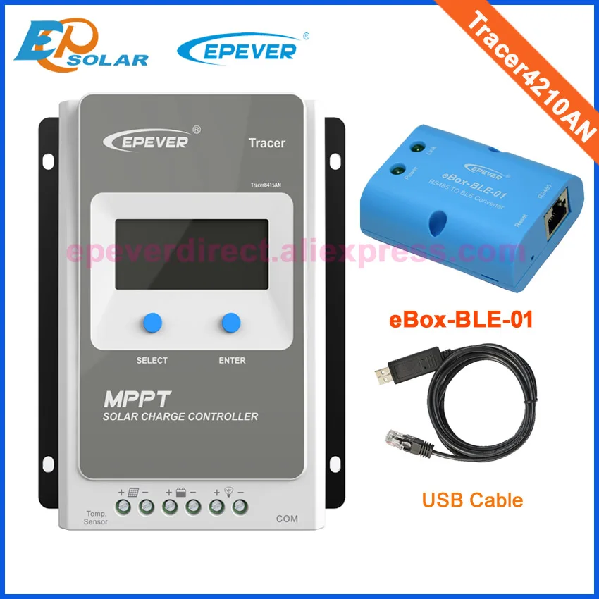 

Volatge regulators solar battery charging system Tracer4210AN with USB cable and eBOX-BLE-01 40A 40amp