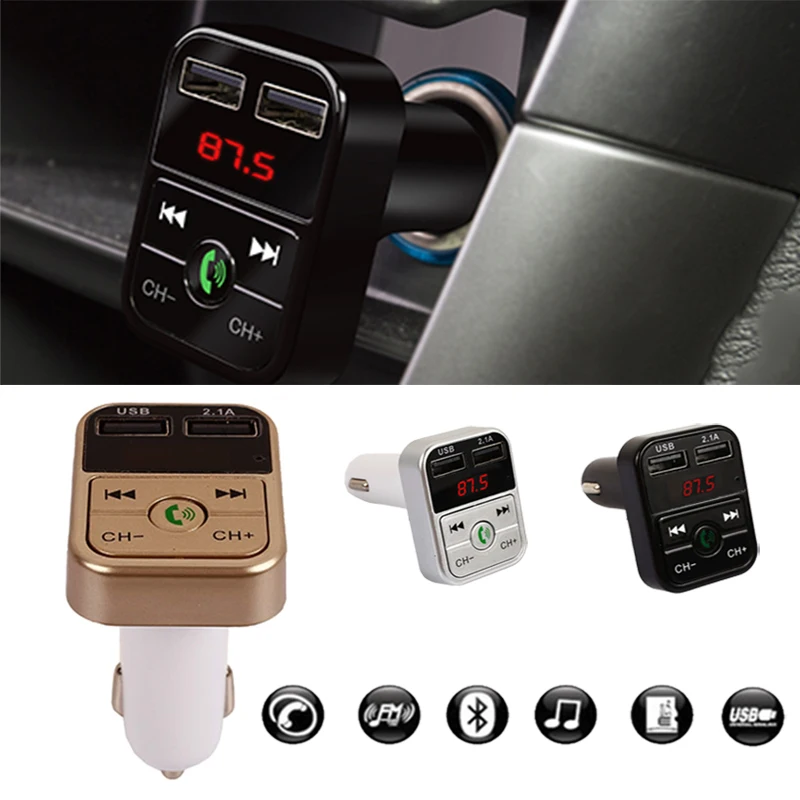 Быстрая зарядка светодиодный цифровой дисплей беспроводной Bluetooth приемник Bluetooth аудио ресивер FM-автомобильное зарядное устройство Универсальный