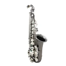 Профессиональный латунный изгиб Eb E-flat альтсаксофон, саксофон черный никелированный обшивка ключей оболочки с чехлом