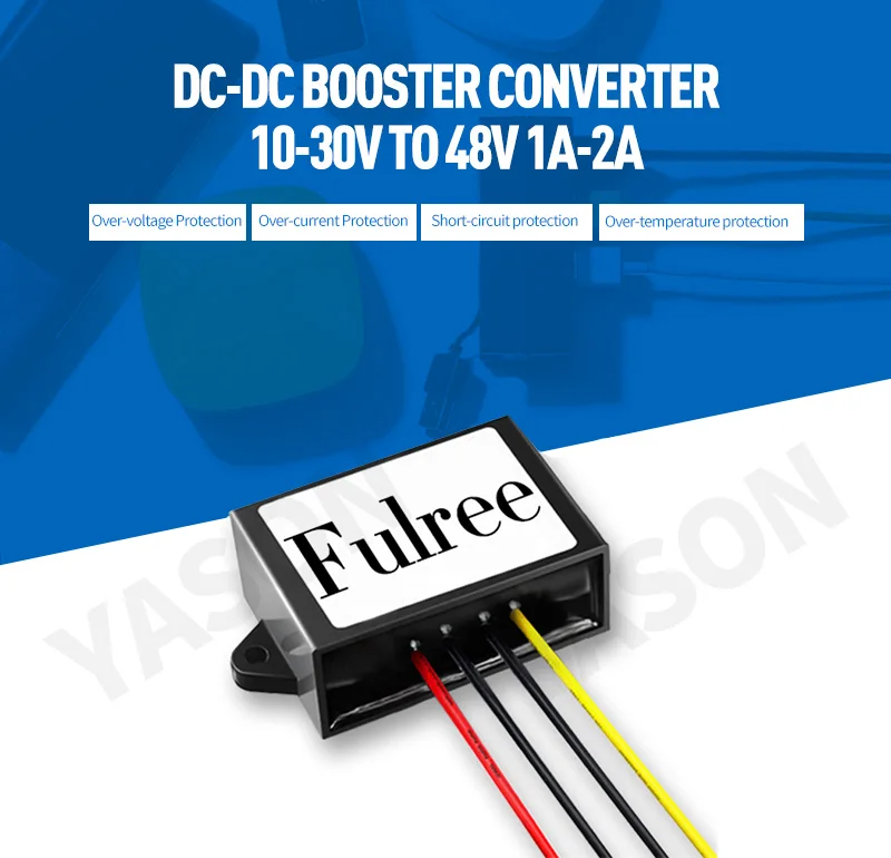 DC/DC Шаг-Up преобразователь 10-30 в до 48 В 1A2A водостойкий контроль блок питания автомобильный модуль низкий нагрев авто защита инвертор converte