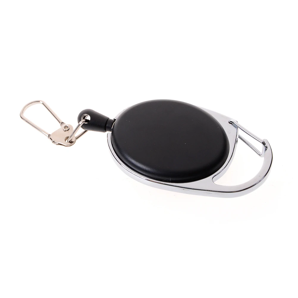 1Pc Badge Holder Retractable Carabiner Reel Clip On ID Card Holders Retractable cord 24 inch cord extension