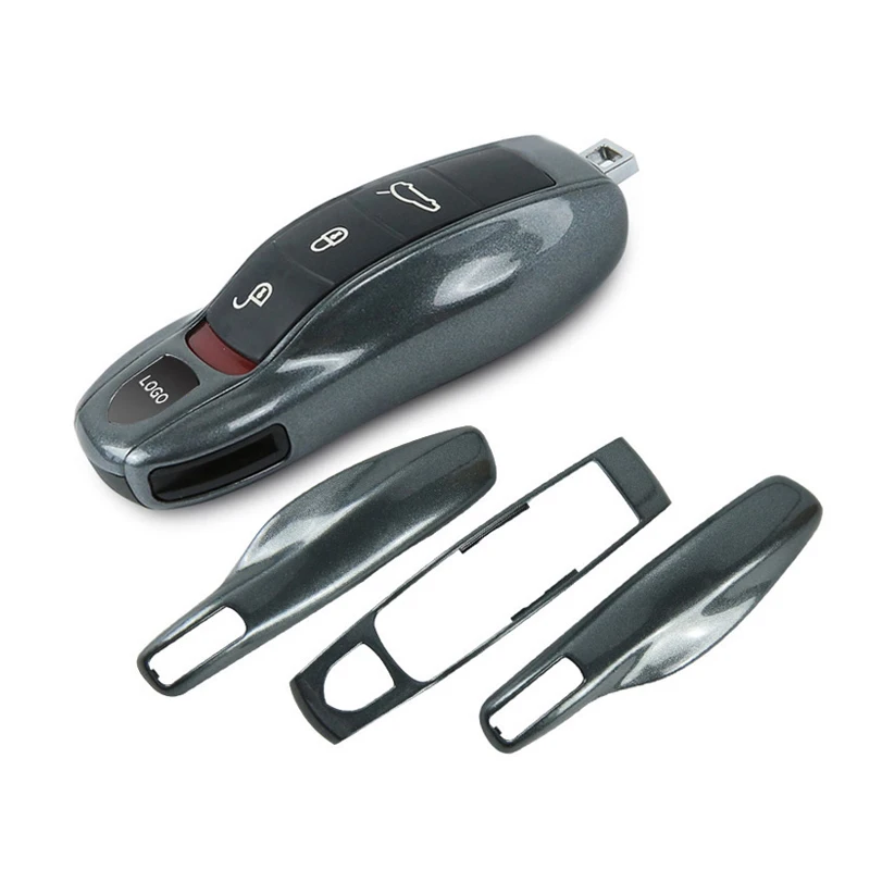 

3pcs Limestone Grey Gray FOB Remote Key Case Key Cover Key Shell Replace refit Porsche Boxster Cayman 911 Panamera Cayenne Macan