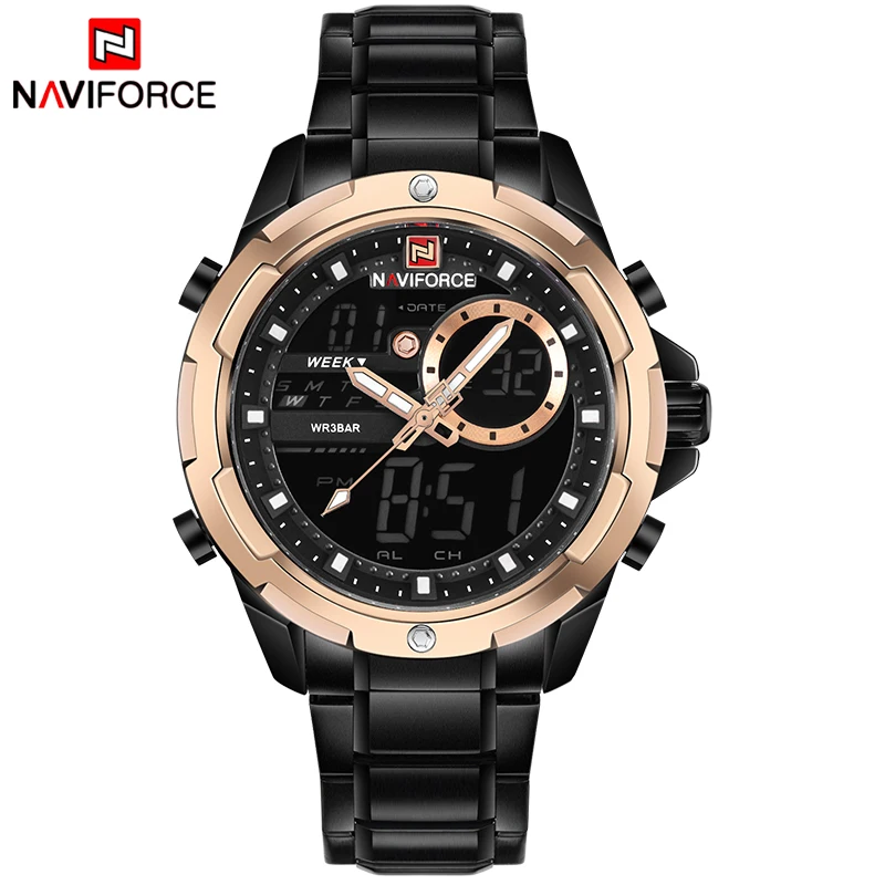 Мужские часы лучший люксовый бренд NAVIFORCE мужские спортивные кварцевые цифровые