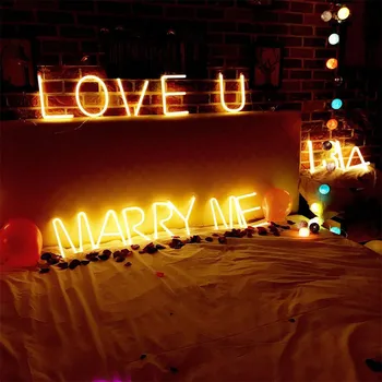

White ABS Letter LED Night Light Marquee Sign Alphabet Lights Lamp Home Club Outdoor Indoor Wall Decor Valentine's Day Gift