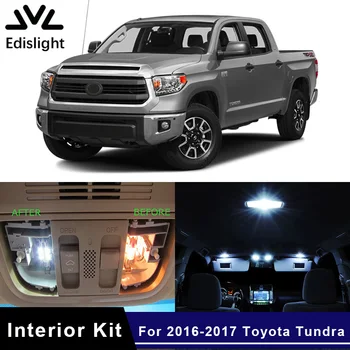 

Edislight 12Pcs White Ice Blue Canbus LED Lamp Car Bulb Interior Package Kit For 2016-2017 Toyota Tundra Map Dome Footwell Light