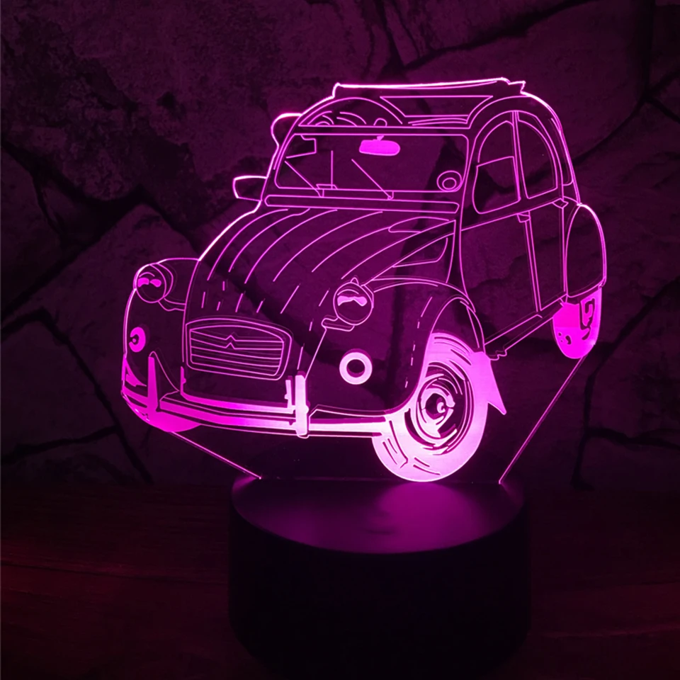 

7 Colors Change 3D Led Modern Home Decor Beetle Car Modelling Night Light Vision Vehicle Desk Lamp Usb Bedside Sleep Light Gifts