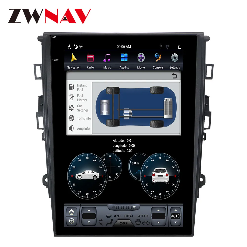 Best PX6 4+64G Tesla style Android 8 Car Multimedia Player For Ford Mondeo Fusion MK5 2013+ GPS Navigation Autoradio video big screen 8