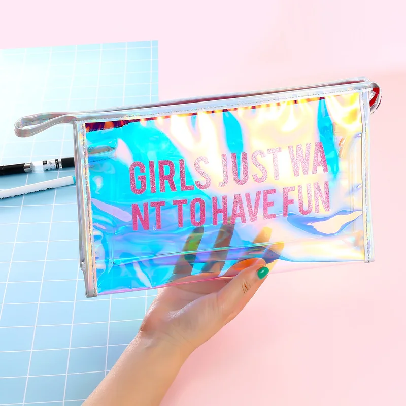 

New Fashion Cosmetic Bag Transparent Makeup Pouch PVC Wash Toiletry Bag Beauty Case Travel Organizer Necessaries Storage Bag