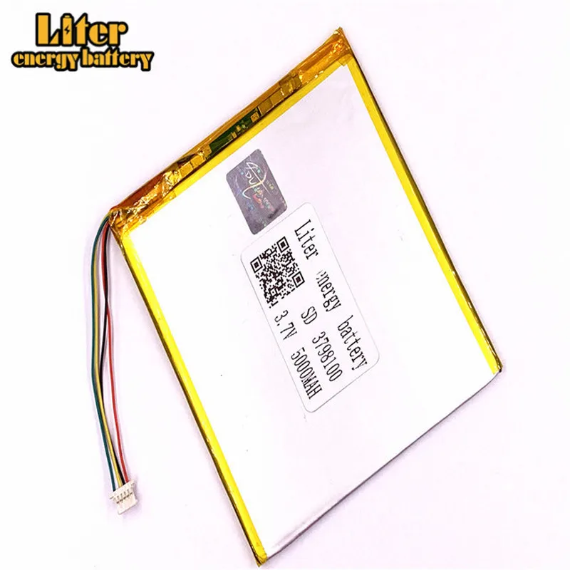 

1.0MM 5pin connector 3.7v 3798100 35100100 5000mah lithium polymer battery with pcm backup tablet pc battery