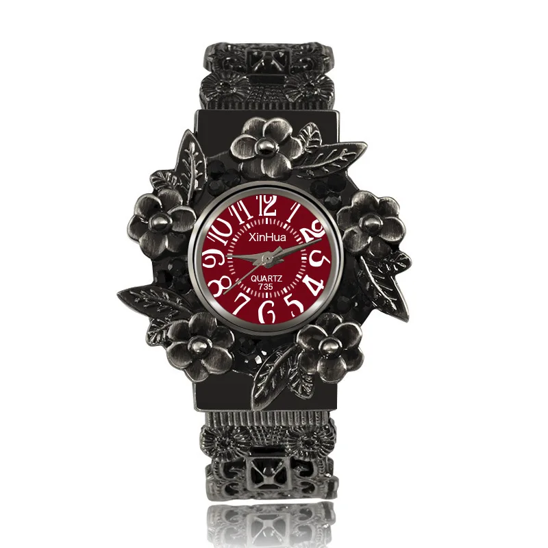 Ladies Vintage Engraved Bracelet Watch Womens Fashion