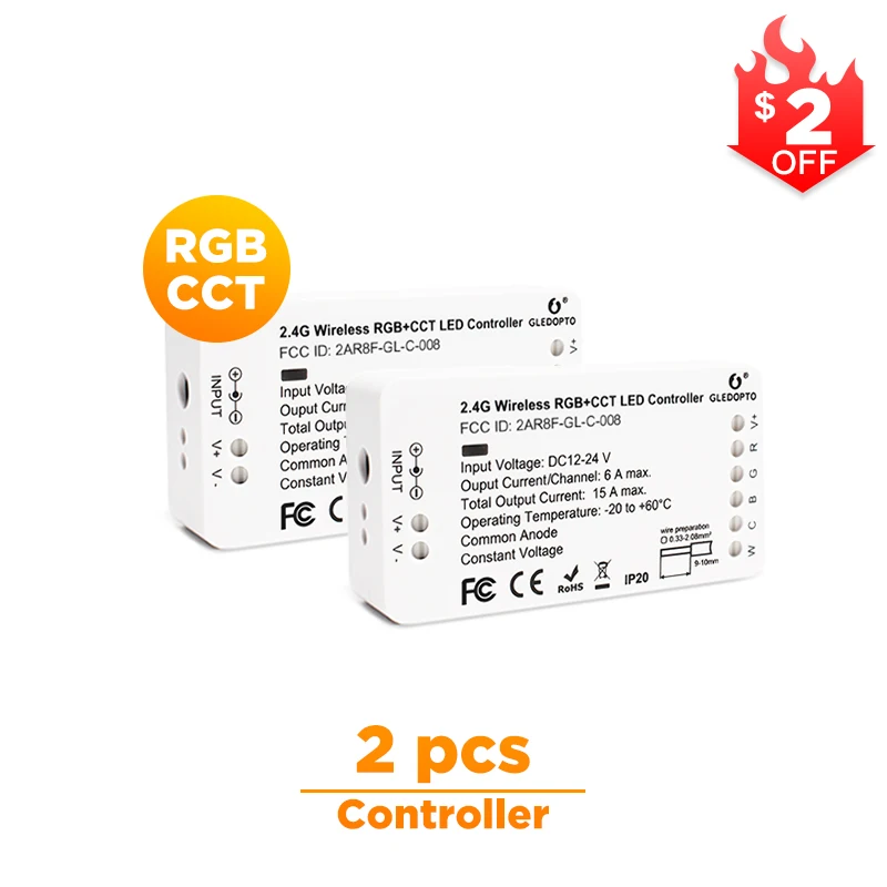 G светодиодный OPTO ZIGBEE светодиодный контроллер RGB+ CCT RGBW RGB WW/CW zigbee контроллер DC12-24V smart zll app контроллер работает с aleax plusle - Цвет: 2 pcs RGBCCT