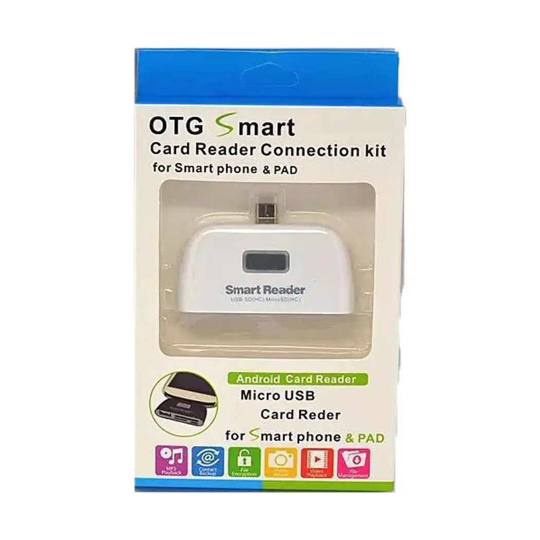 Micro USB Card Reader OTG/TF/SD Smart Reader HUB Connector for Samsung for Android Mobile Phone Extension Headers - Цвет: white