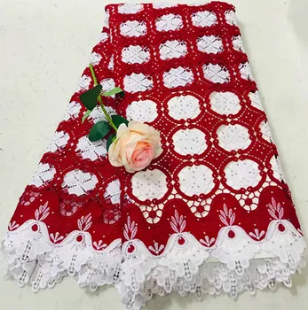 

Hot sale latest african laces 2018 african cord lace fabric with stone high quality 5yard nigerian lace fabrics for dress WD-A15