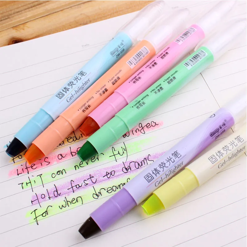 12pcs lovely Hit color solid Highlighters Color point Mark pens 13.5cm