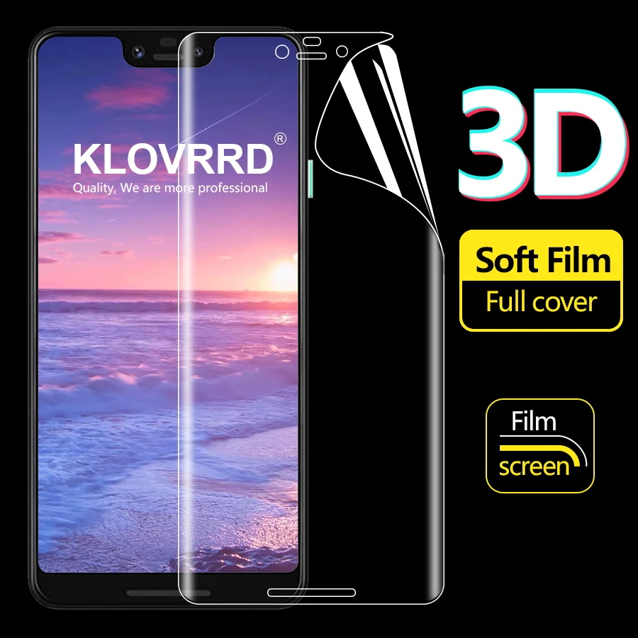 

KLOVRRD Soft Full Cover Screen Protector For Google Pixel 3 XL Hydrogel Film For Pixel 2 XL TPU Silicone Sticker Protective