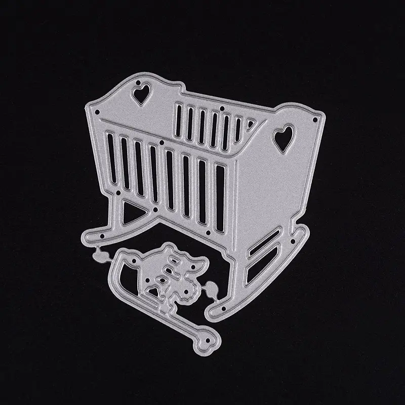 Baby Bed Metal Cutting Dies With Heart Pattern Toys Stencil For Scrapbooking Paper Card Making Craft Embossing Decor Baby Bed Metal Cutting Dies With Heart Pattern Toys Stencil For Scrapbooking Paper Card Making Craft Embossing Decor