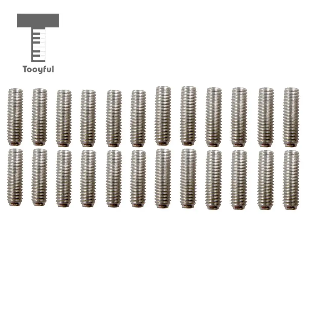 24 Pieces Metal Portable Electric Guitar Hexagon Screws Saddle Bridge for Strat Tele Electric Guitar Tremolo Bridge Parts Silver