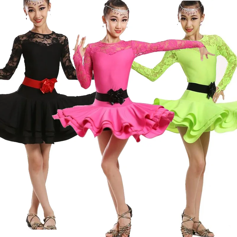 Новые Девушки латинские танцы платье Сальса блестками костюмы Танцы практика платье конкурс сценические костюмы одежда платье
