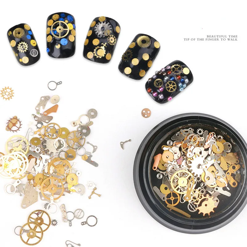 1 Box Nail Decorations Ultra Thin Gear 3D Steam Punk Metal Art Manicure Studs Accessories In Wheel | Красота и здоровье