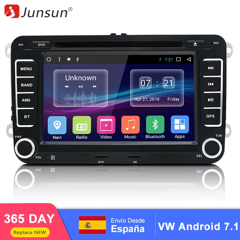 

Junsun 7" 2 din Car DVD GPS Android radio player Audio Stereo 1024*600 multimedia for Volkswagen VW golf 5 6 touran passat polo