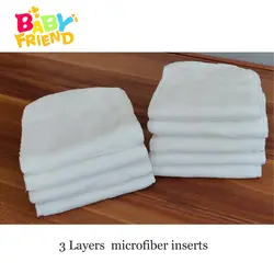 Babyfriend многоразовые подгузники вставки для ткани подгузники супер-впитывающей 3 слоя микрофибры вкладыши карман подгузник вставляет