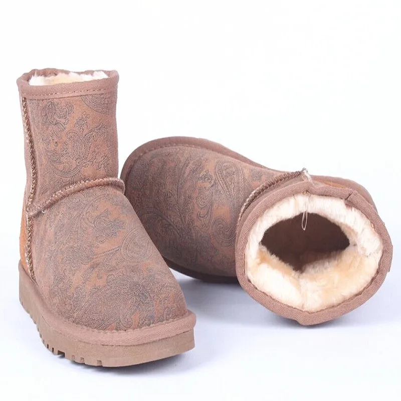

Flower Print Fashion Ankle Women Snow Boots Big Size 40 Winter Warm Snow Shoes Female Snowboots Botas Para La Nieve Mujeres