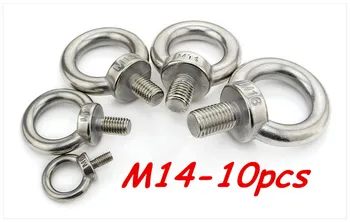 

M14*20 304 Stainless Steel Lifting Eye Bolts Round Ring Hook Bolt 10pcs