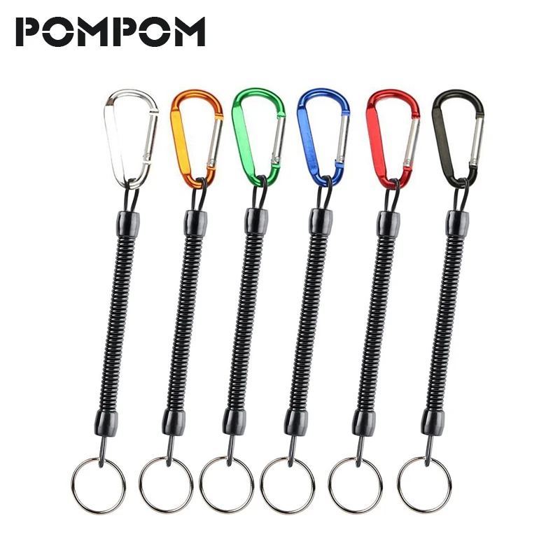 

Fashion Spiral Stretch Coil Keychain For Fishing Spiral Lanyard Safety Coiled keychain Keyring Sleutelhanger keycord llavero