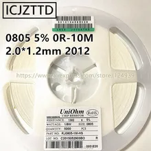 RJ0805 0805 5% SMD RES 430K 470K 510K 560K 620K 680K 750K 820K 910K 1M 1.1M 1.2M 1.3M 1.5M 1.6M 1.8M 2M 2.2M 2.4M 2.7M 3M 3.3M