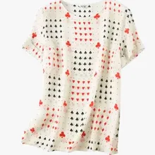 Черно-белая шелковая футболка с короткими рукавами